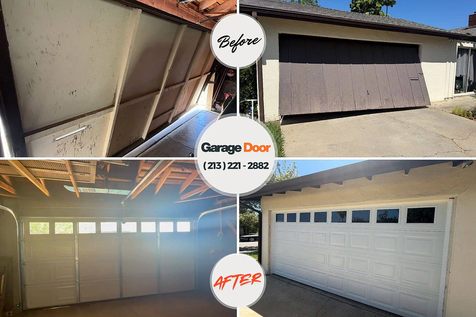 Before and after: garage door repair Nolensville, TN